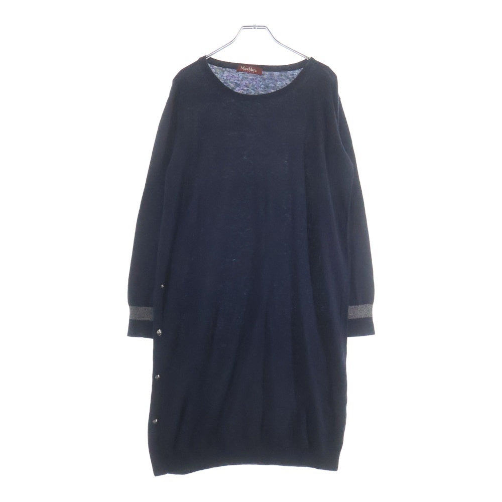 Max Mara(マックスマーラ) ウールカシミヤ サイドボタン ワンピース ネイビー レディース