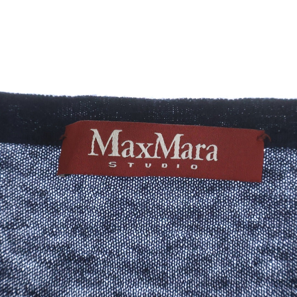 Max Mara(マックスマーラ) ウールカシミヤ サイドボタン ワンピース ネイビー レディース