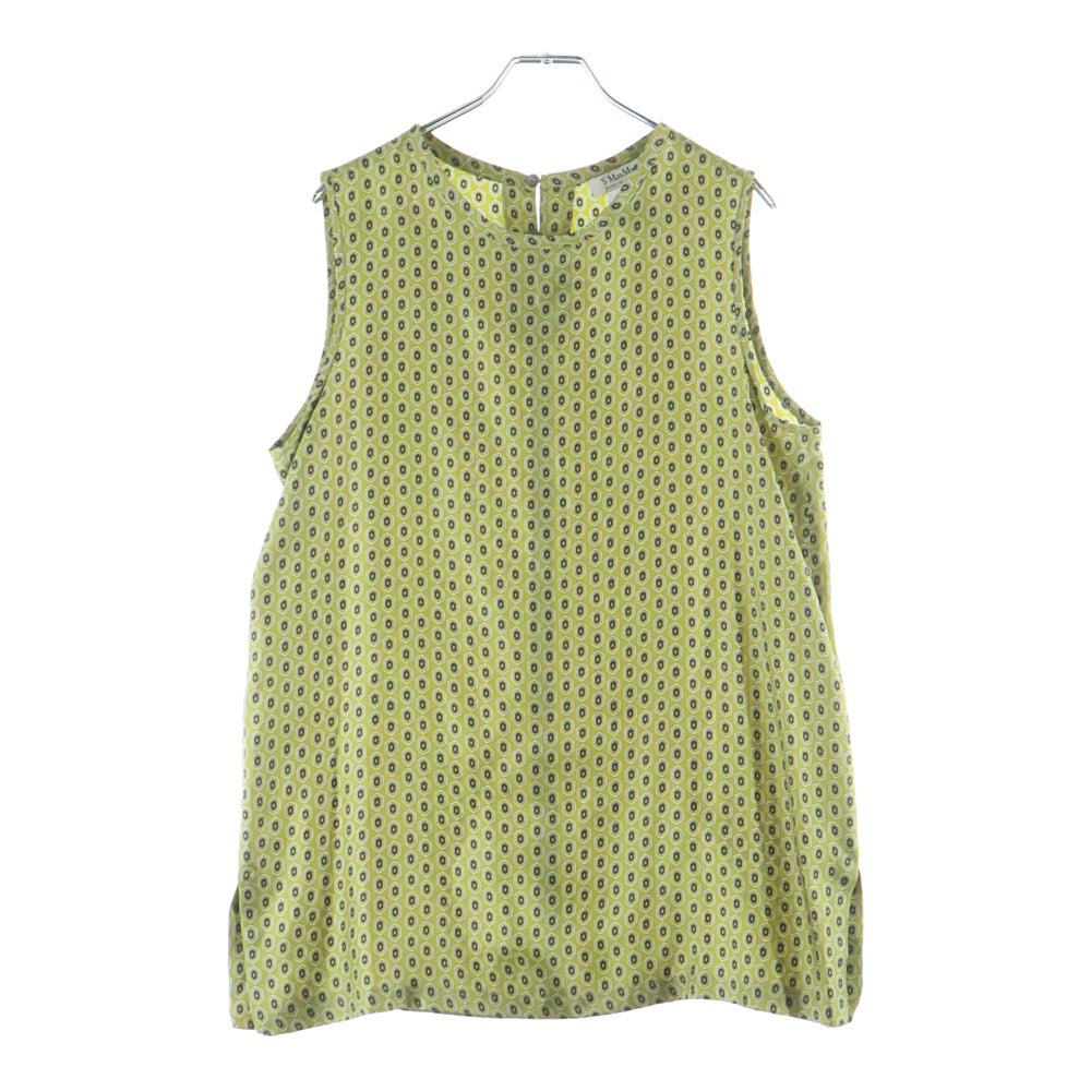 S MAX MARA(エス マックスマーラ) 総柄ノースリーブシルクブラウス グリーン レディース