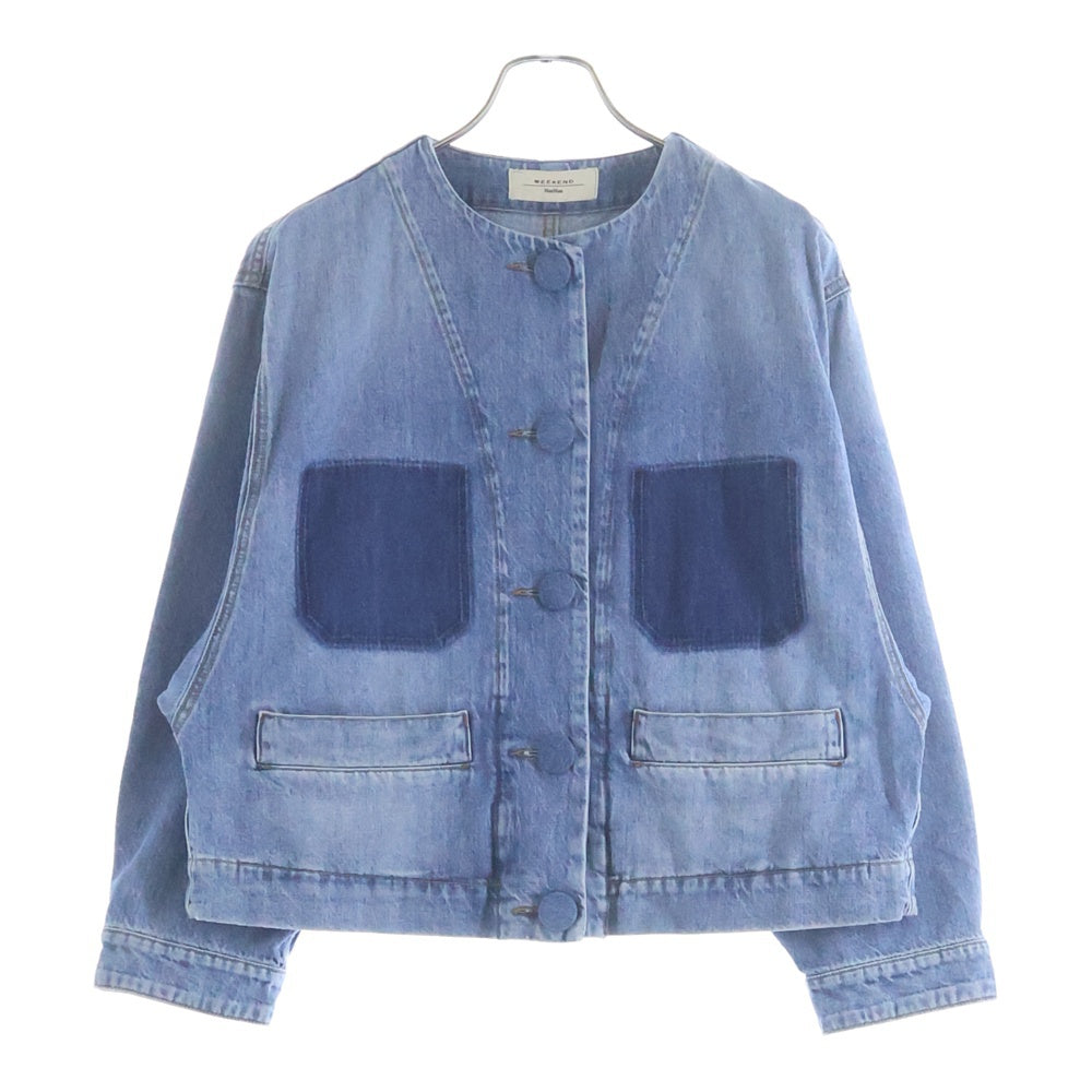 Weekend Max Mara(ウィークエンド マックスマーラ) ウィークエンド ノーカラーデニムジャケット インディゴ 504108276 レディース