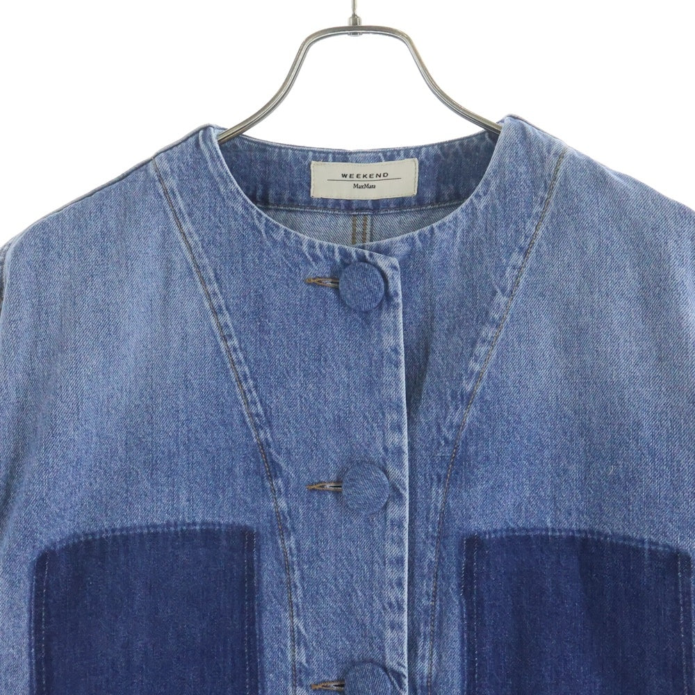 Weekend Max Mara(ウィークエンド マックスマーラ) ウィークエンド ノーカラーデニムジャケット インディゴ 504108276 レディース