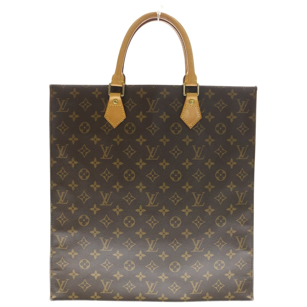 LOUIS VUITTON(ルイヴィトン) モノグラム サックプラ トートバッグ ハンドバッグ ブラウン レザー×PVC M51140 ゴールド金具