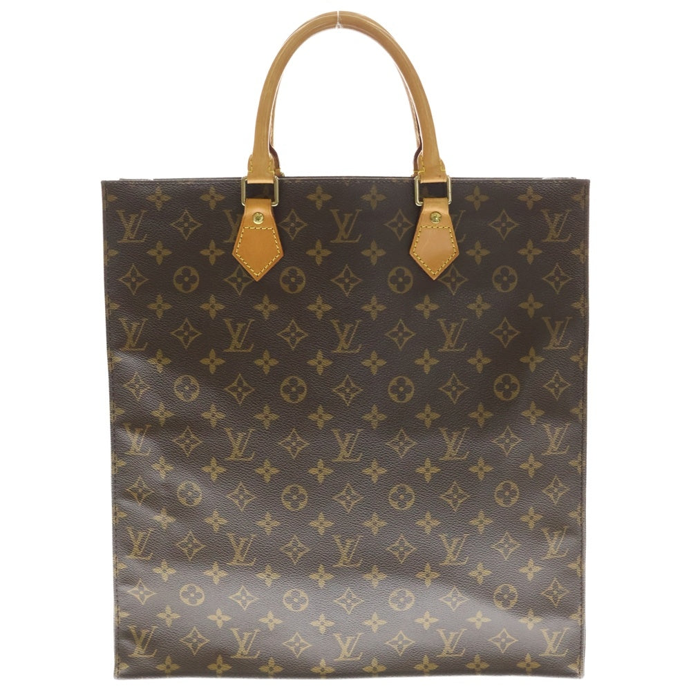 LOUIS VUITTON(ルイヴィトン) モノグラム サックプラ トートバッグ ハンドバッグ ブラウン レザー×PVC M51140 ゴールド金具