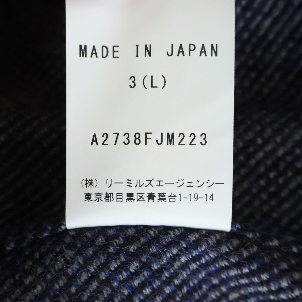 JOHN SMEDLEY(ジョンスメドレー) WOOL MELANGE TWILL DOUBLE POCKET OVER SHIRTS ウールメランジ ダブルポケット オーバーシャツ ブルーグレー A2738FJM223 A2738FJM223