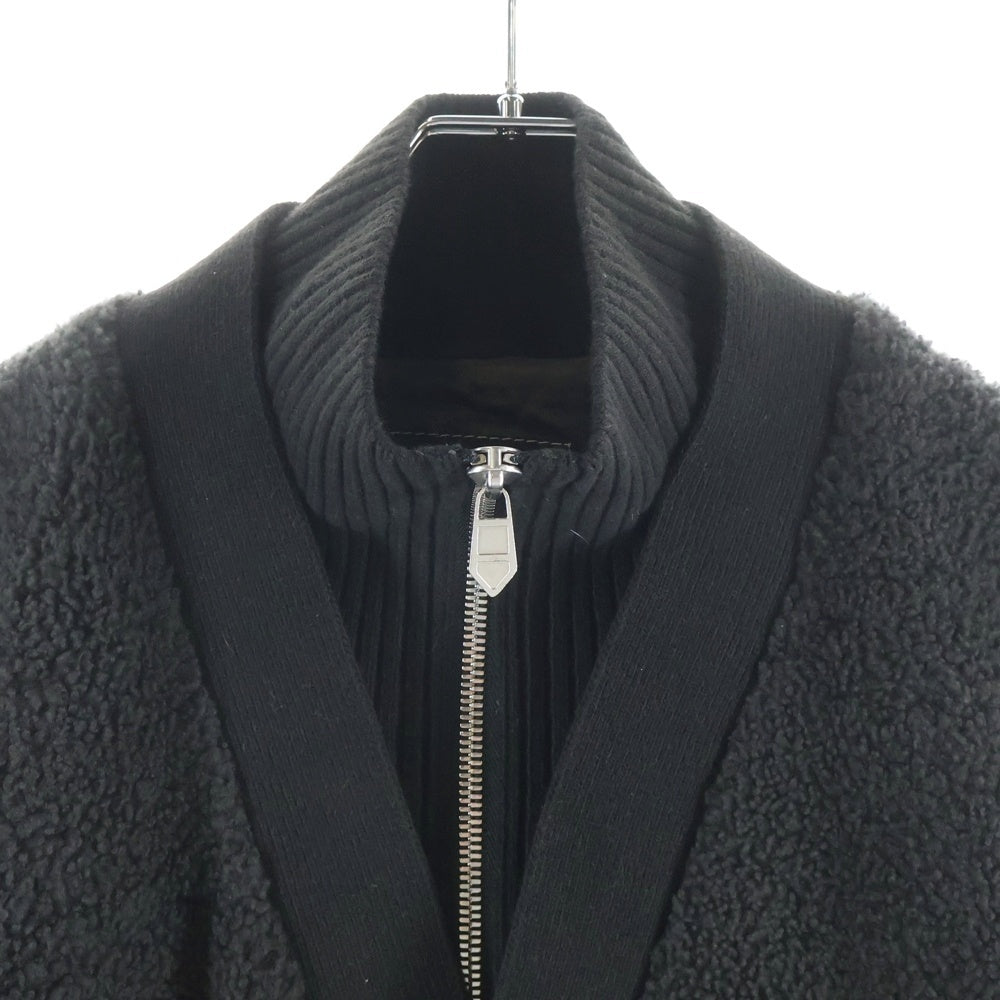 HERMES(エルメス) 21AW ウール カシミヤ ニット ムートン ブルゾン ブラウン