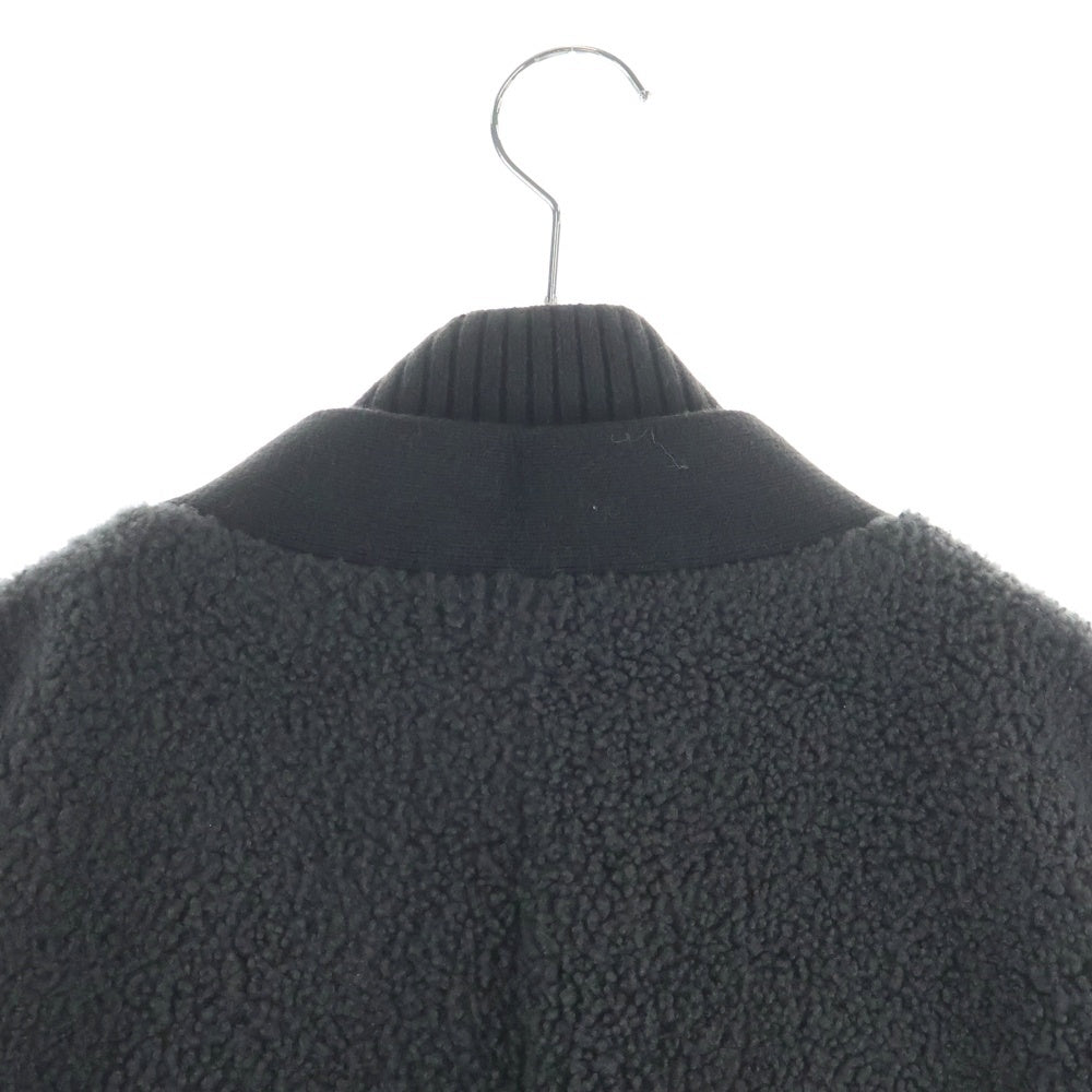 HERMES(エルメス) 21AW ウール カシミヤ ニット ムートン ブルゾン ブラウン