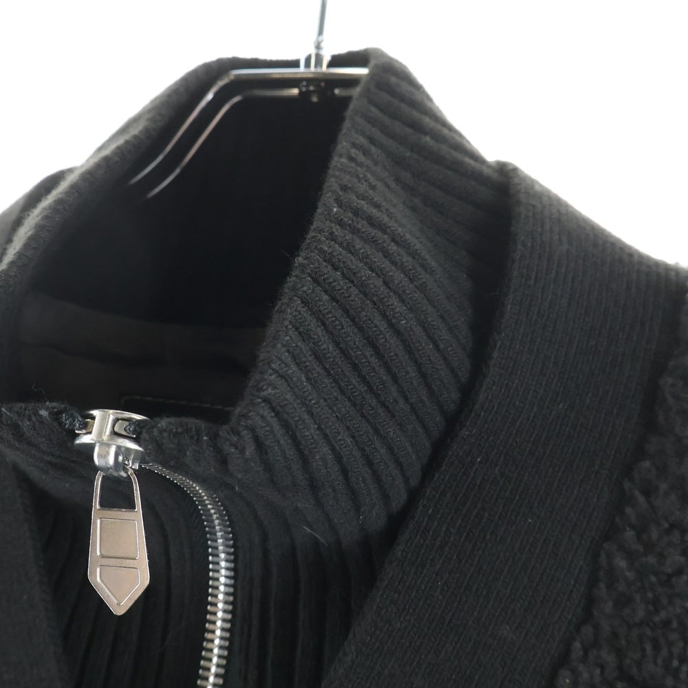 HERMES(エルメス) 21AW ウール カシミヤ ニット ムートン ブルゾン ブラウン