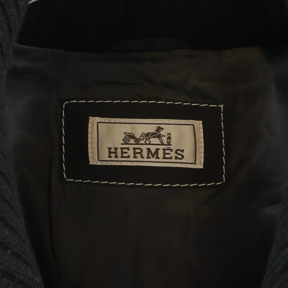 HERMES(エルメス) 21AW ウール カシミヤ ニット ムートン ブルゾン ブラウン