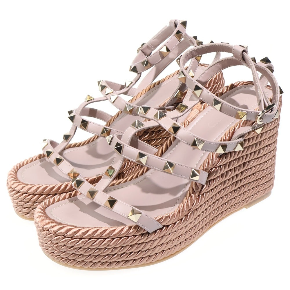 VALENTINO(ヴァレンティノ) ロックスタッズカーフスキンウェッジサンダル レディース