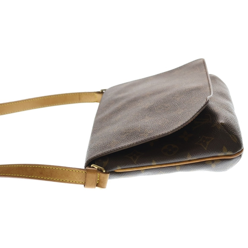 LOUIS VUITTON(ルイヴィトン) モノグラム ミュゼットタンゴ ショルダーバッグ ポシェット ブラウン レザー×PVC M51257 ゴールド金具 レディース