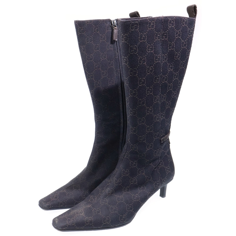 GUCCI(グッチ) GGキャンバス ロングブーツ ブラウン 102716 レディース