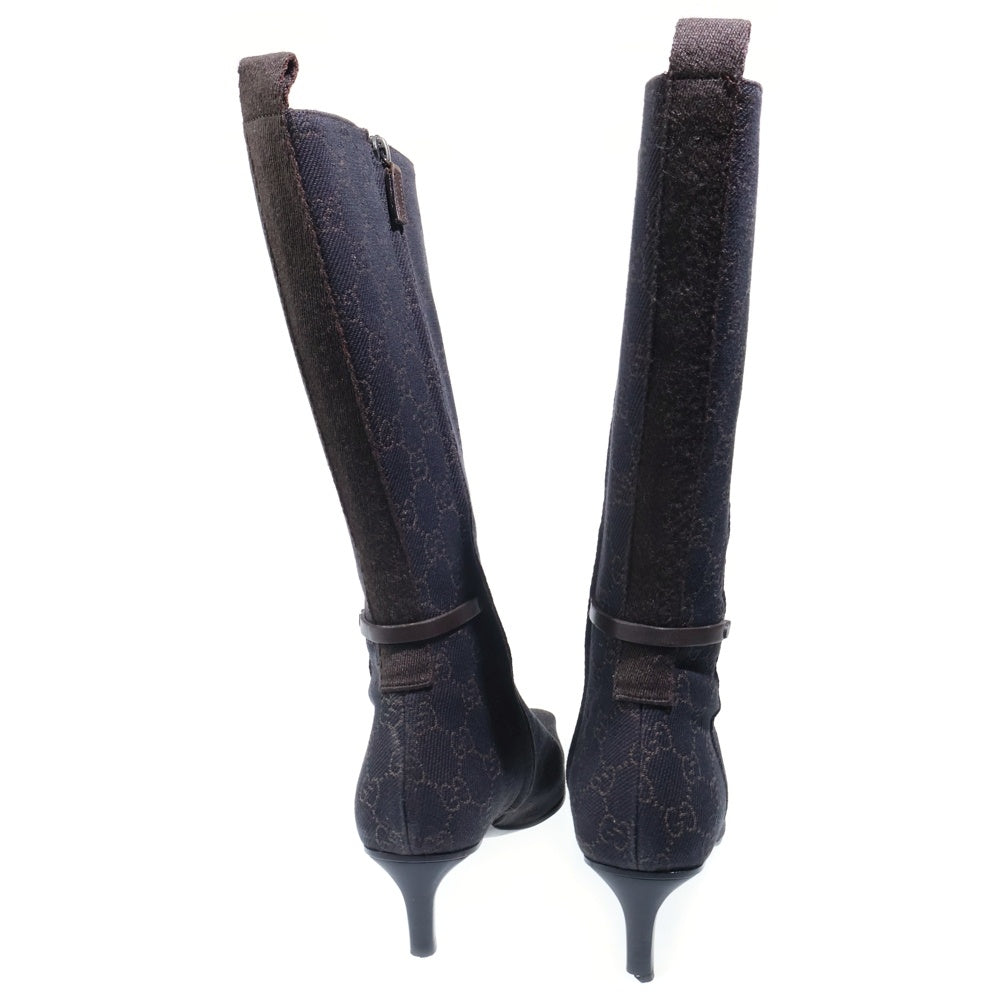 GUCCI(グッチ) GGキャンバス ロングブーツ ブラウン 102716 レディース