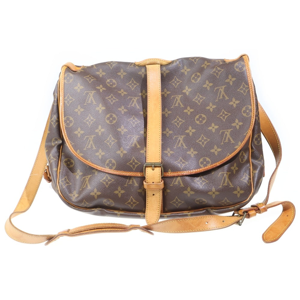 LOUIS VUITTON(ルイヴィトン) モノグラム ソミュール30 ショルダーバッグ ブラウン PVCレザー M42256 ゴールド金具