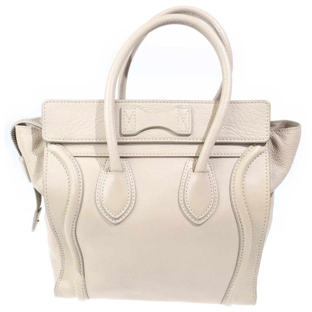 CELINE(セリーヌ) ラゲージ マイクロ ベージュ レザー ハンドバッグ
