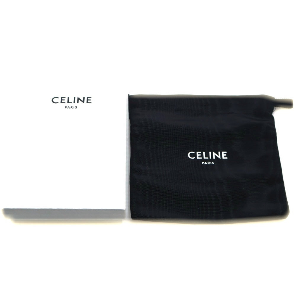 CELINE(セリーヌ) スモールストラップウォレット 三つ折り財布 コインケース レッド×グレー レザー ゴールド金具
