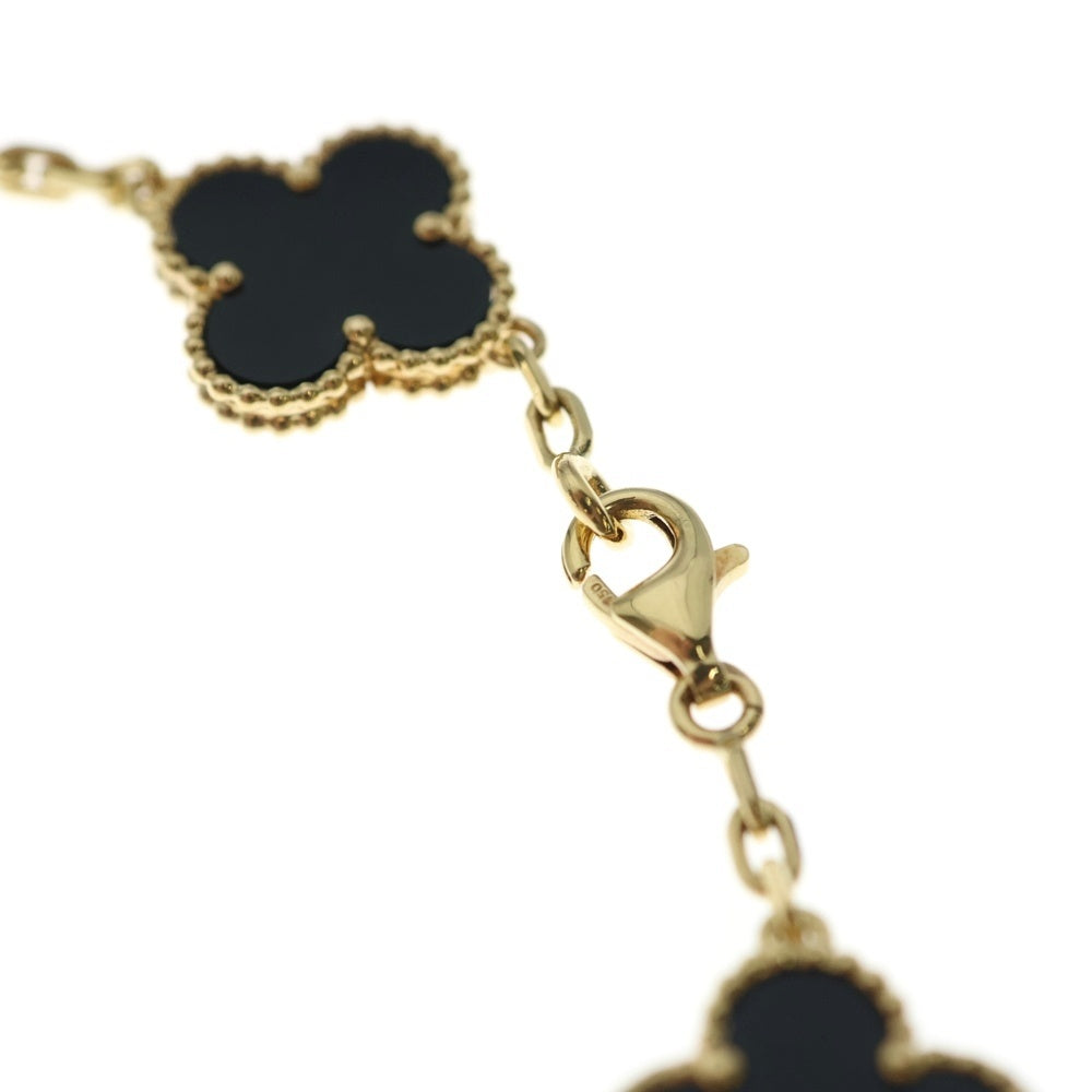Van Cleef & Arpels(ヴァンクリーフアンドアーペル) ヴィンテージアルハンブラ オニキス 5Pモチーフ ブレスレット Au750 K18 YG イエローゴールド VCARA41300 レディース