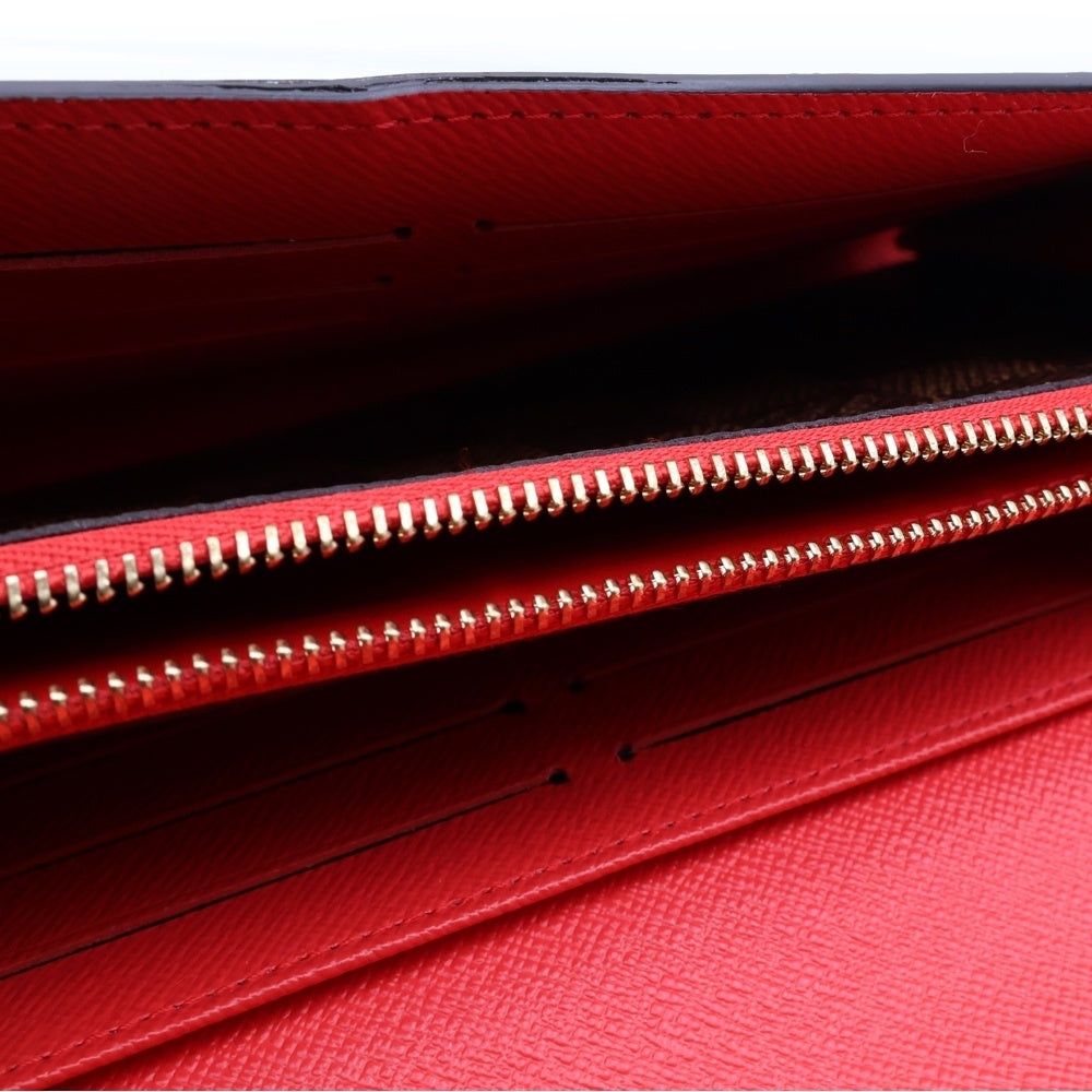 LOUIS VUITTON(ルイヴィトン) ダミエエベヌ ヴィヴィエンヌ ホリデー ポルトフォイユサラ ロングウォレット 長財布 ブラウン×レッド PVC N60491 ゴールド金具