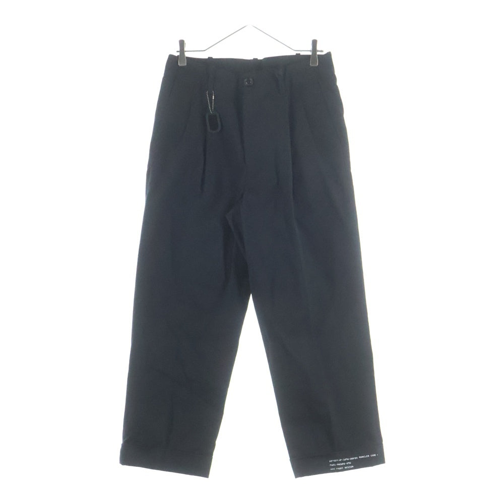 MONCLER(モンクレール) 21AW ×FRAGMENT HIROSHI FUJIWARA PANTALONE フラグメントヒロシフジワラ ツータック コットンワイドパンツ トラウザー ブラック G209U2A00004 G209U2A00004