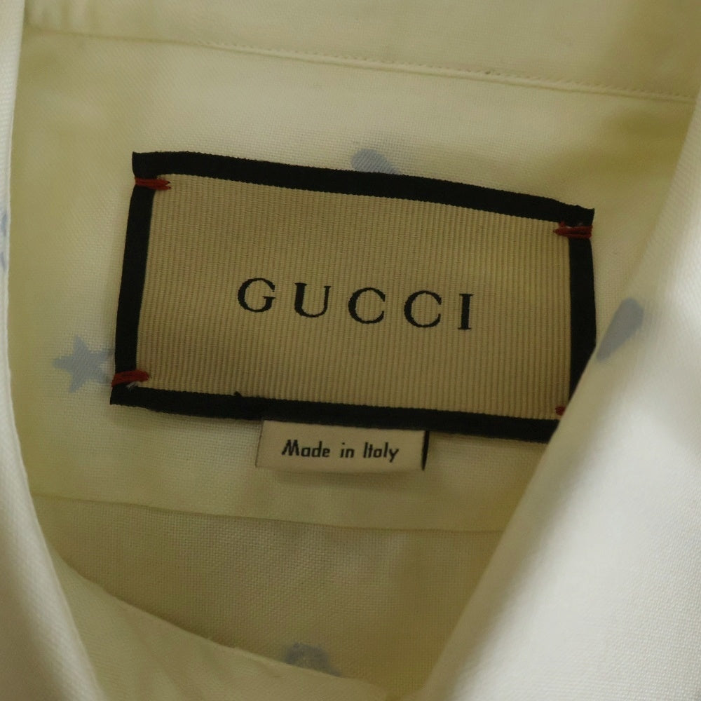 GUCCI(グッチ) 刺繍総柄ロングスリーブシャツ アイボリー 644986