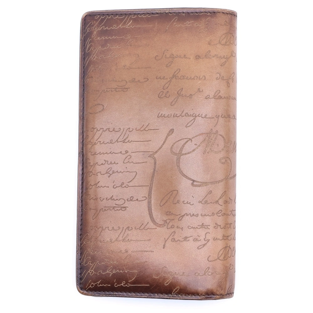 Berluti(ベルルッティ) カリグラフィ 2つ折り長財布 ロングウォレット カードケース ブラウン キャメル