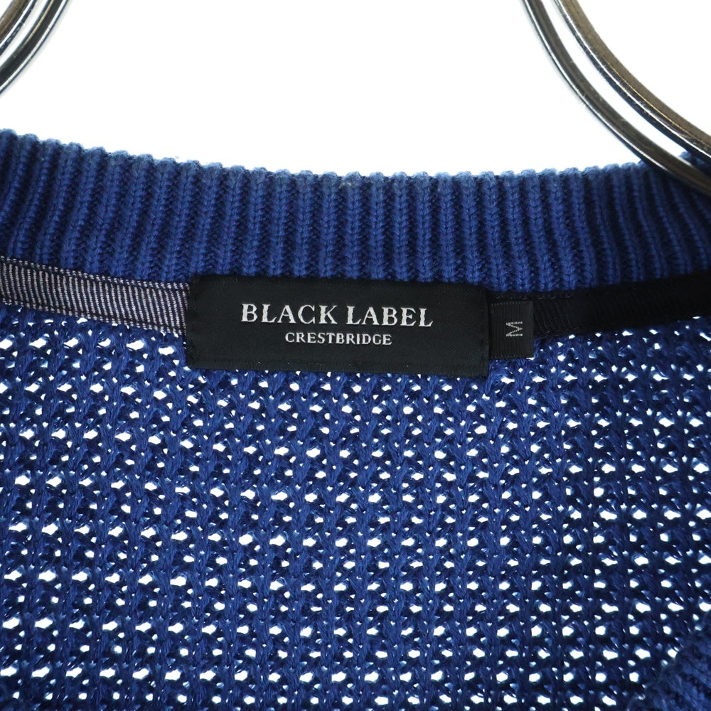 BLACK LABEL CRESTBRIDGE(ブラックレーベルクレストブリッジ) シャドーチェッククルーネック ニット ブルー tB 51N02-701-26