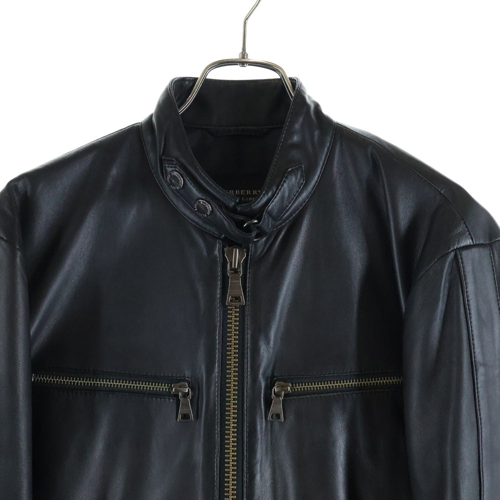 BURBERRY BLACK LABEL(バーバリー ブラックレーベル) レザー ライダースジャケット ブラック BMP12-309-09