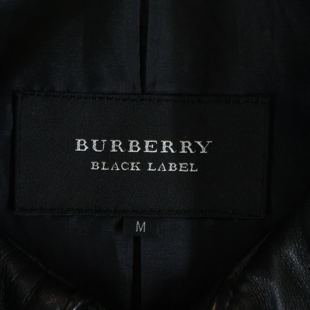 BURBERRY BLACK LABEL(バーバリー ブラックレーベル) レザー ライダースジャケット ブラック BMP12-309-09