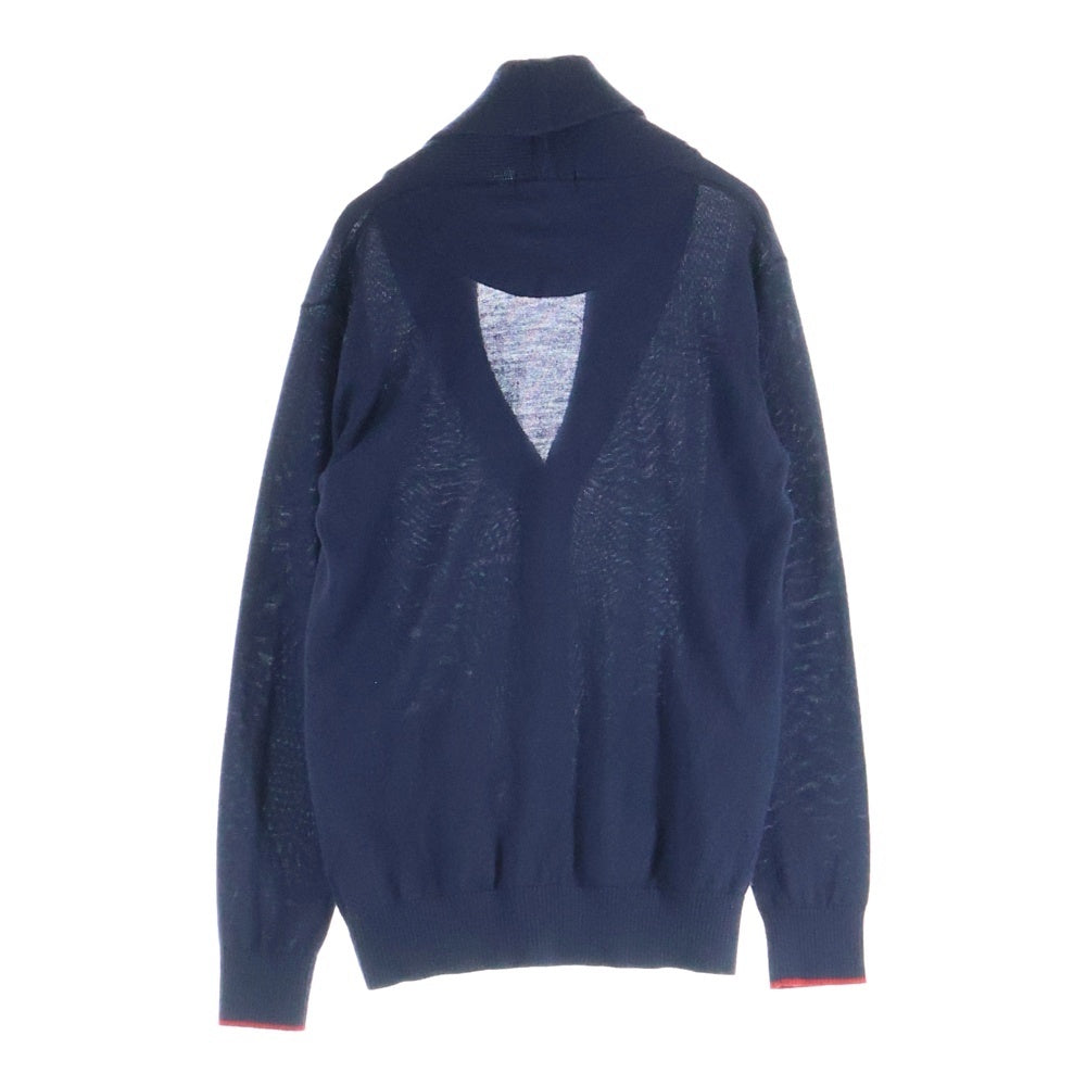 BURBERRY BLACK LABEL(バーバリー ブラックレーベル) ショールカラーニットカーディガン ネイビー D1N09-808-29