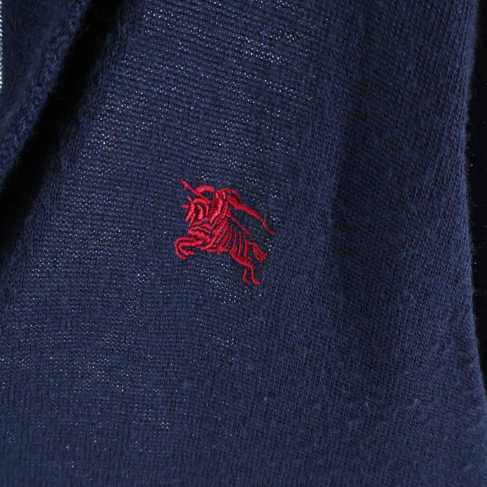 BURBERRY BLACK LABEL(バーバリー ブラックレーベル) ショールカラーニットカーディガン ネイビー D1N09-808-29