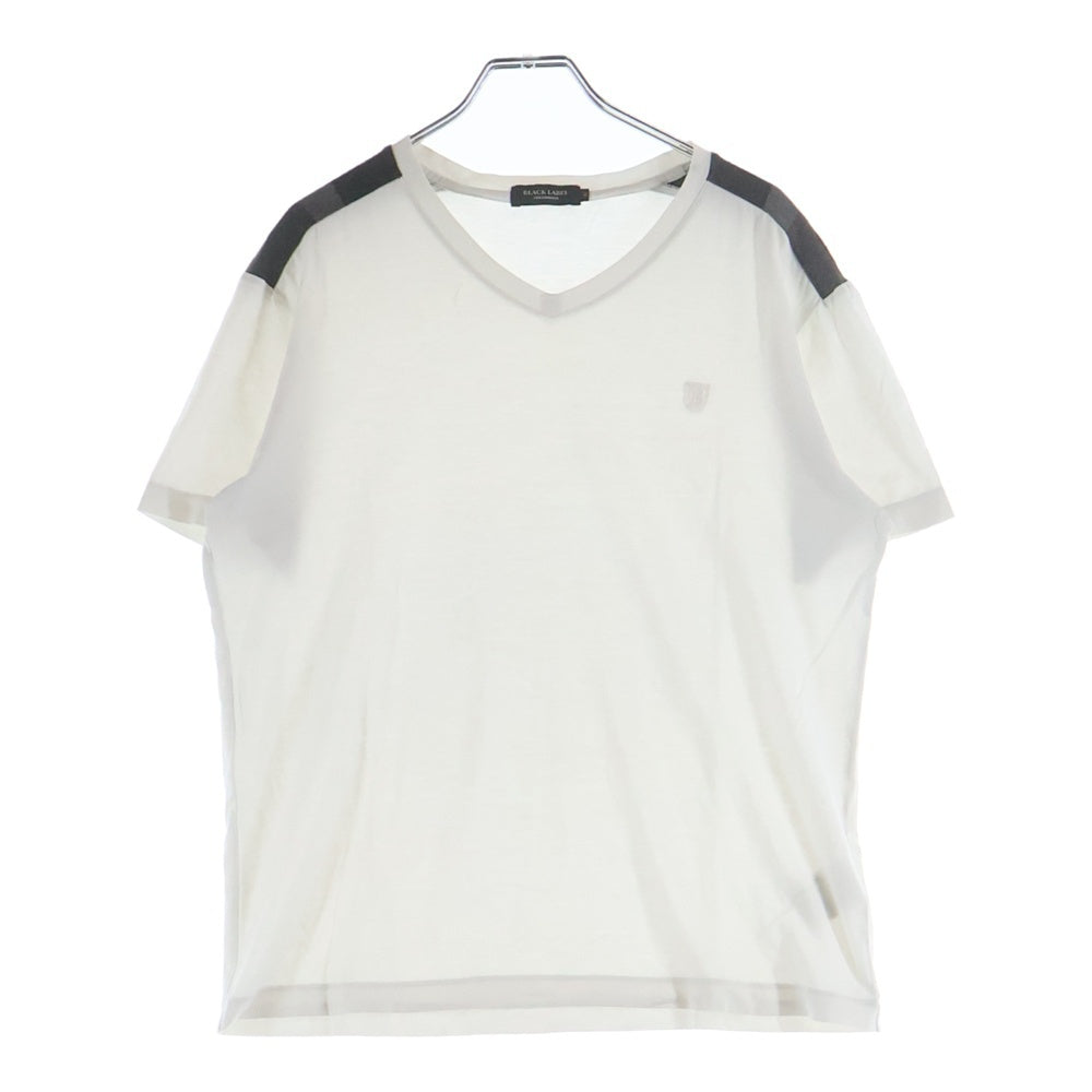 BLACK LABEL CRESTBRIDGE(ブラックレーベルクレストブリッジ) 肩チェック切替半袖Tシャツ ホワイト 51P11-610-02