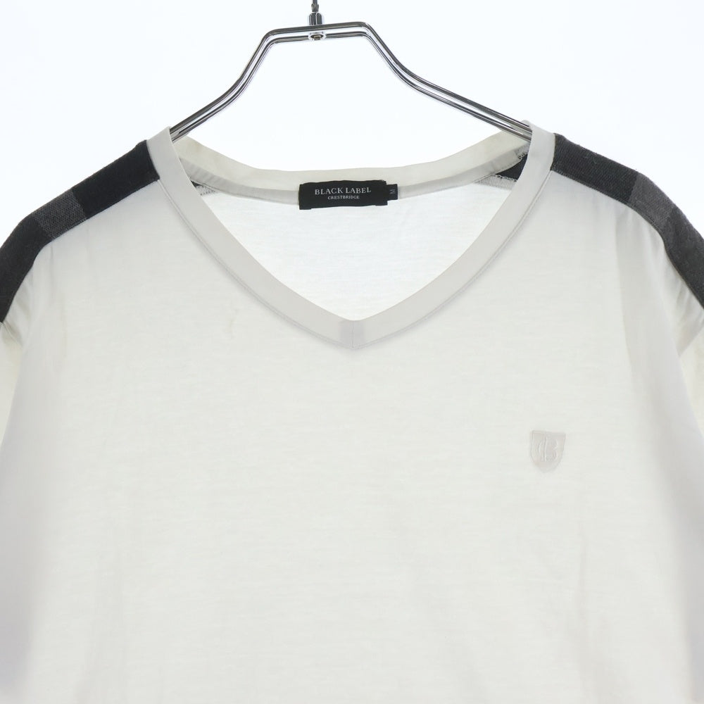 BLACK LABEL CRESTBRIDGE(ブラックレーベルクレストブリッジ) 肩チェック切替半袖Tシャツ ホワイト 51P11-610-02