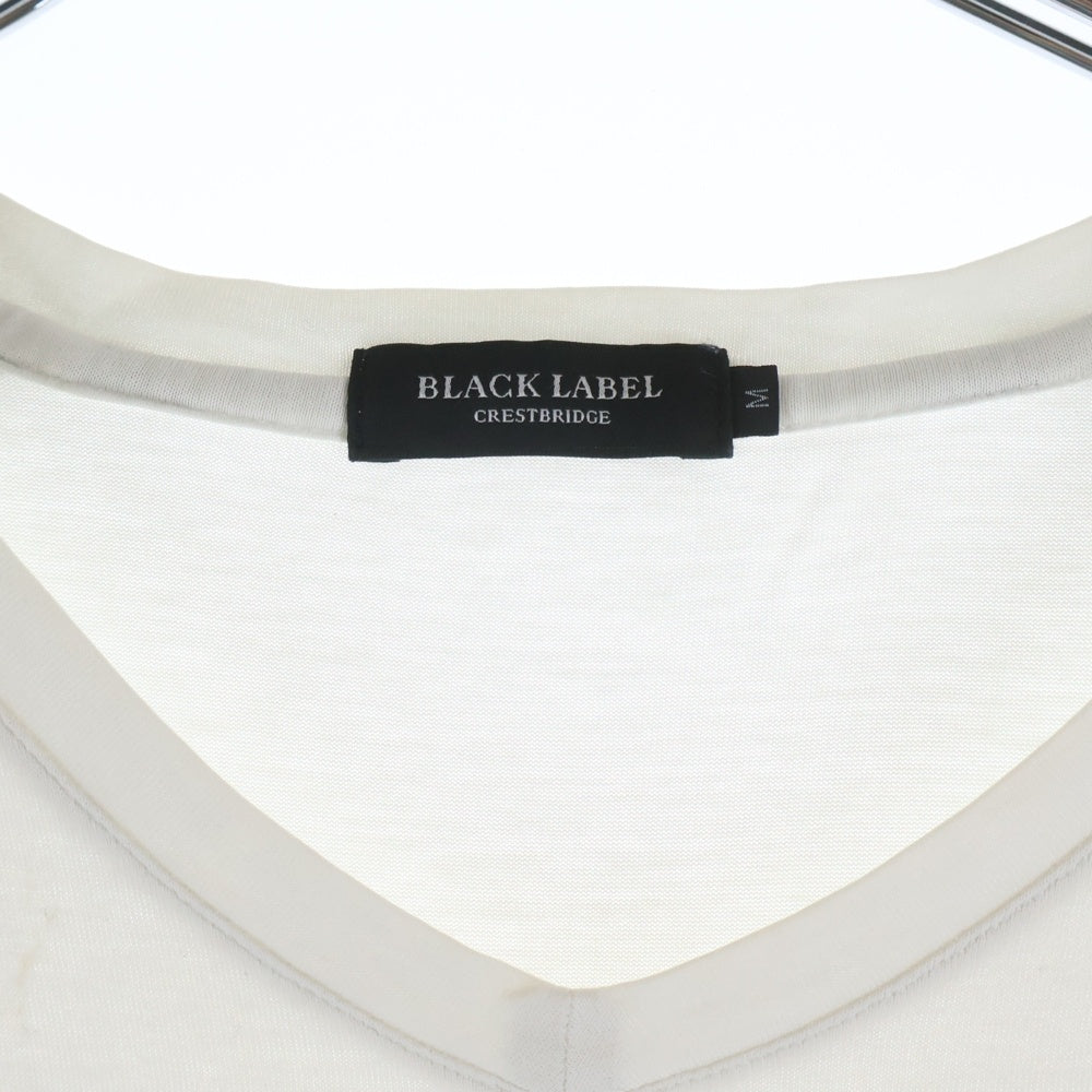 BLACK LABEL CRESTBRIDGE(ブラックレーベルクレストブリッジ) 肩チェック切替半袖Tシャツ ホワイト 51P11-610-02