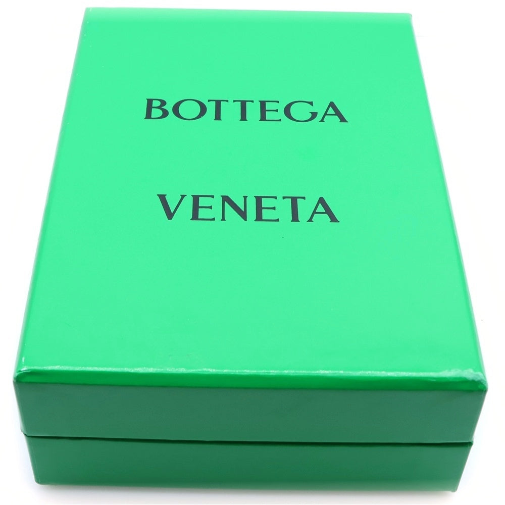 BOTTEGA VENETA(ボッテガヴェネタ) イントレチャート 二つ折り財布 コンパクトウォレット コインケース ブラックレザー シルバー金具