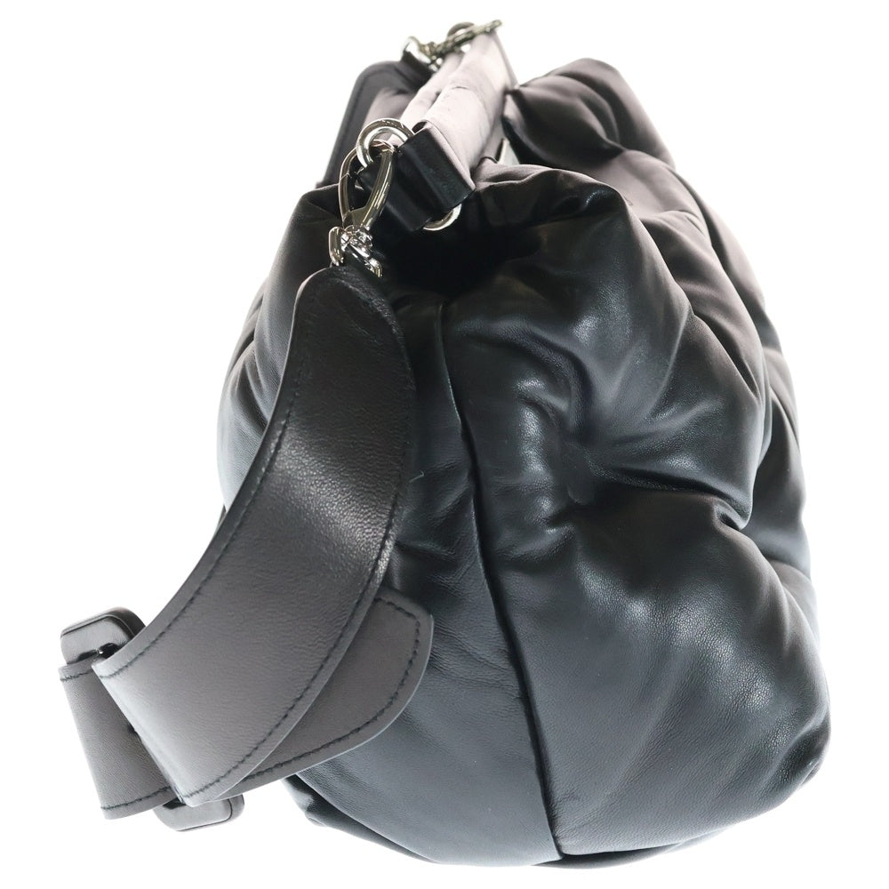 Maison Margiela(メゾンマルジェラ) グラムスラム ミディアム ショルダーバッグ ブラック レザー レディース