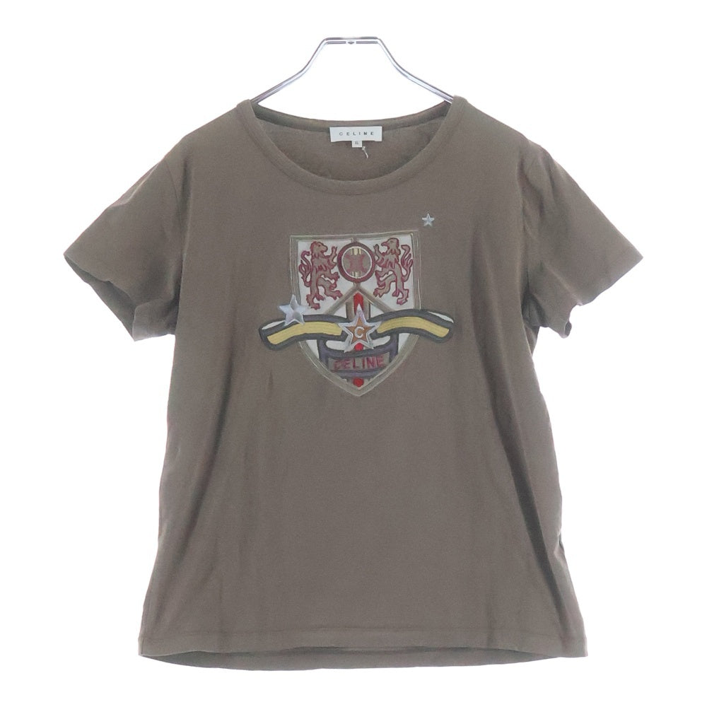 CELINE(セリーヌ) エンブレム刺繍Tシャツ カットソー ブラウン 29A19/2213 レディース