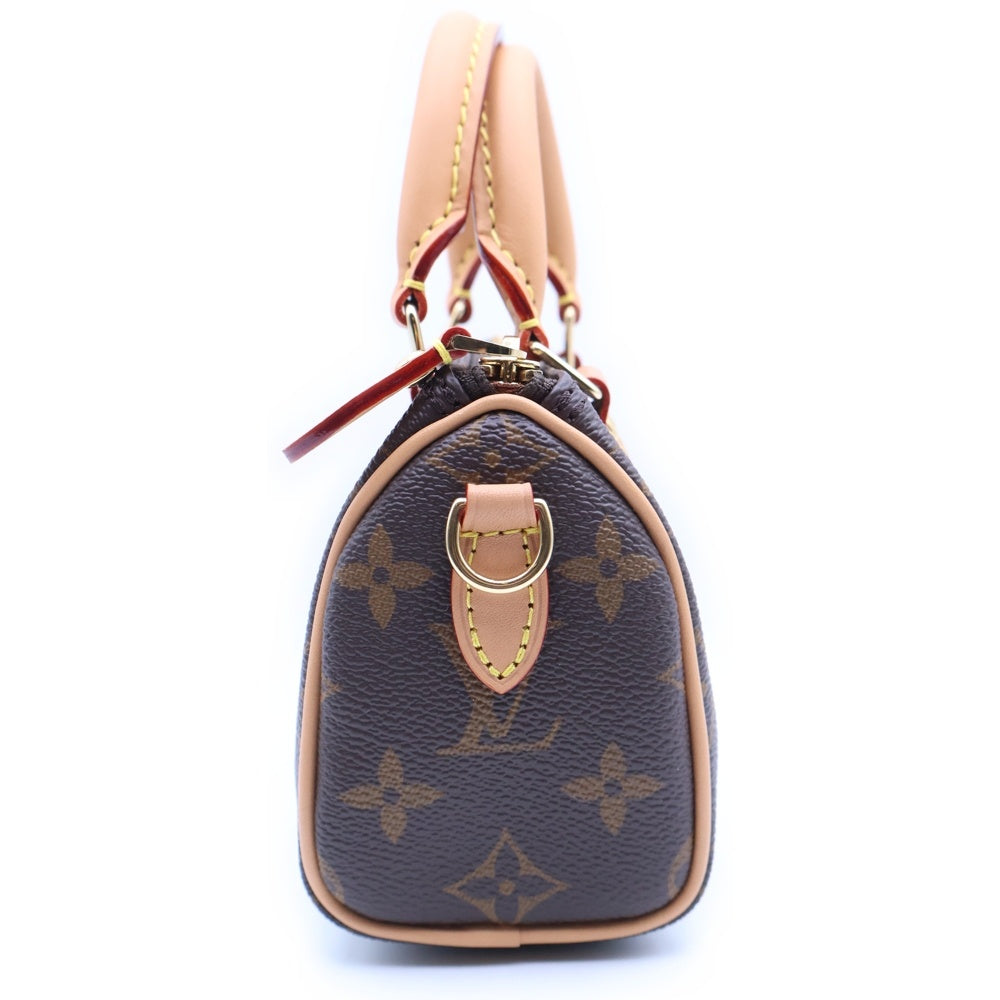 LOUIS VUITTON(ルイヴィトン) モノグラム ナノスピーディ 2wayショルダーバッグ ハンドバッグ ショルダーバッグ ブラウン PVC×レザー M81085 ゴールド金具 レディース