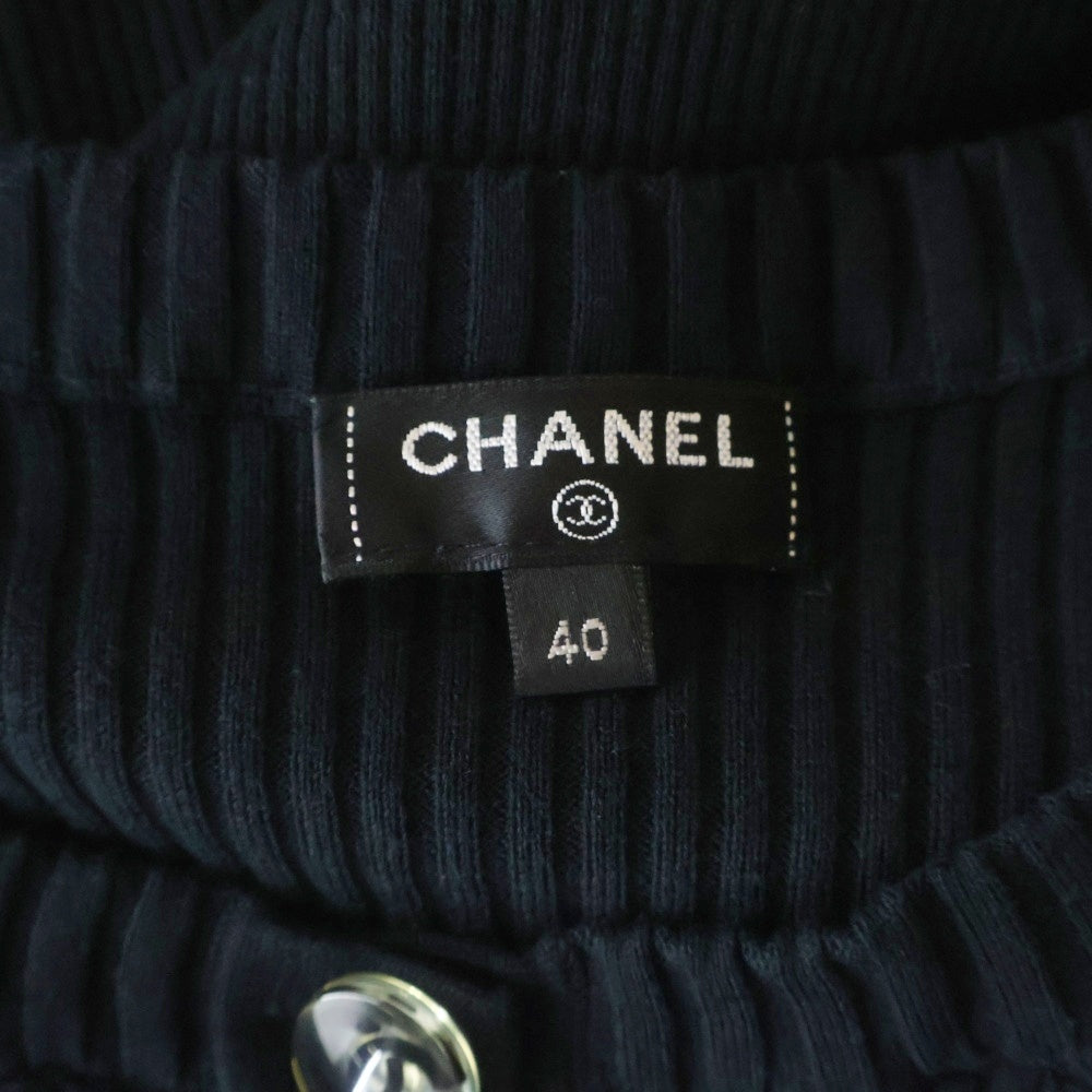 CHANEL(シャネル) ココマークボタン シルク リブニット ブラック P58469K07659 レディース
