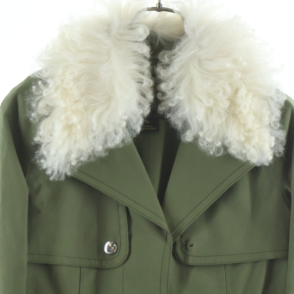 LOUIS VUITTON(ルイヴィトン) 15AW マッキントッシュ別注 ファー付き トレンチコート カーキ RW152A F8CO13B77 レディース
