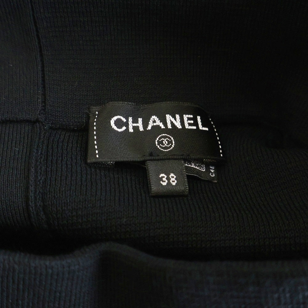 CHANEL(シャネル) 22SS ライオンボタン ハイネック 半袖ニット カットソー ブラック レディース P72001K10368