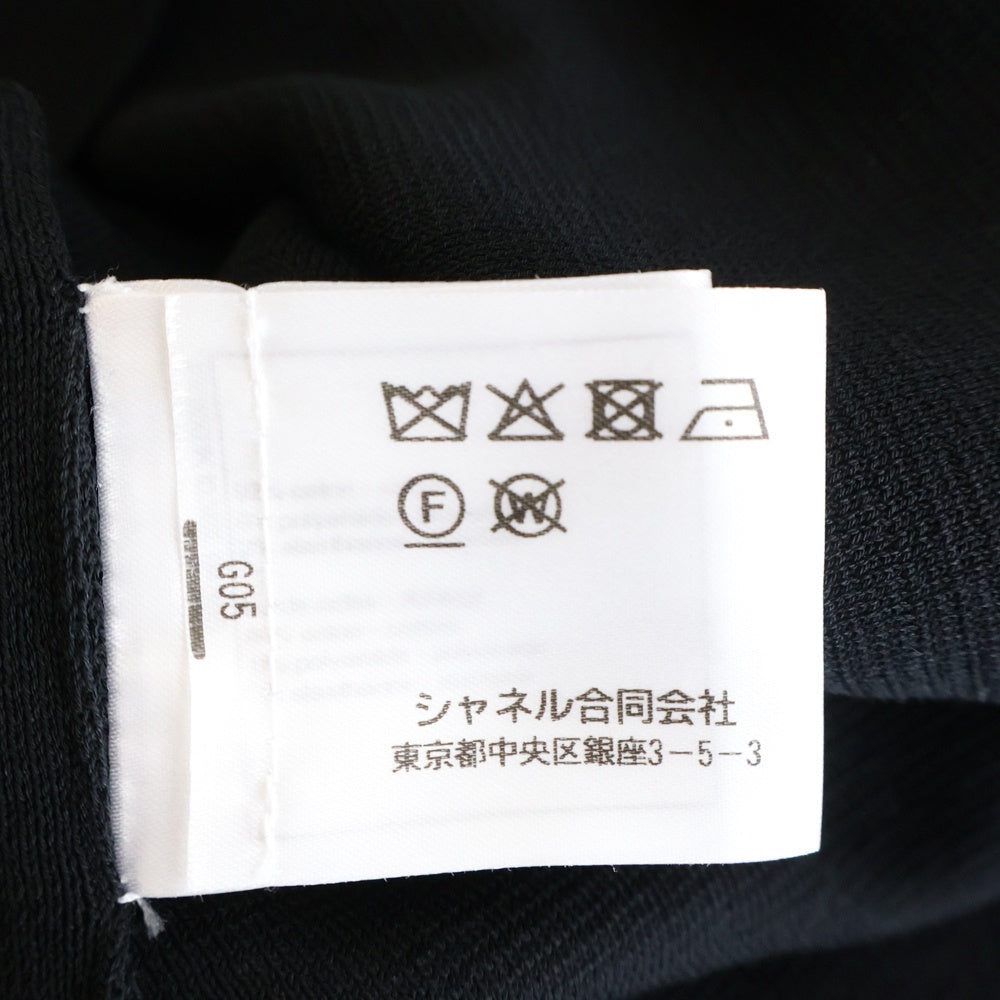 CHANEL(シャネル) 22SS ライオンボタン ハイネック 半袖ニット カットソー ブラック レディース P72001K10368
