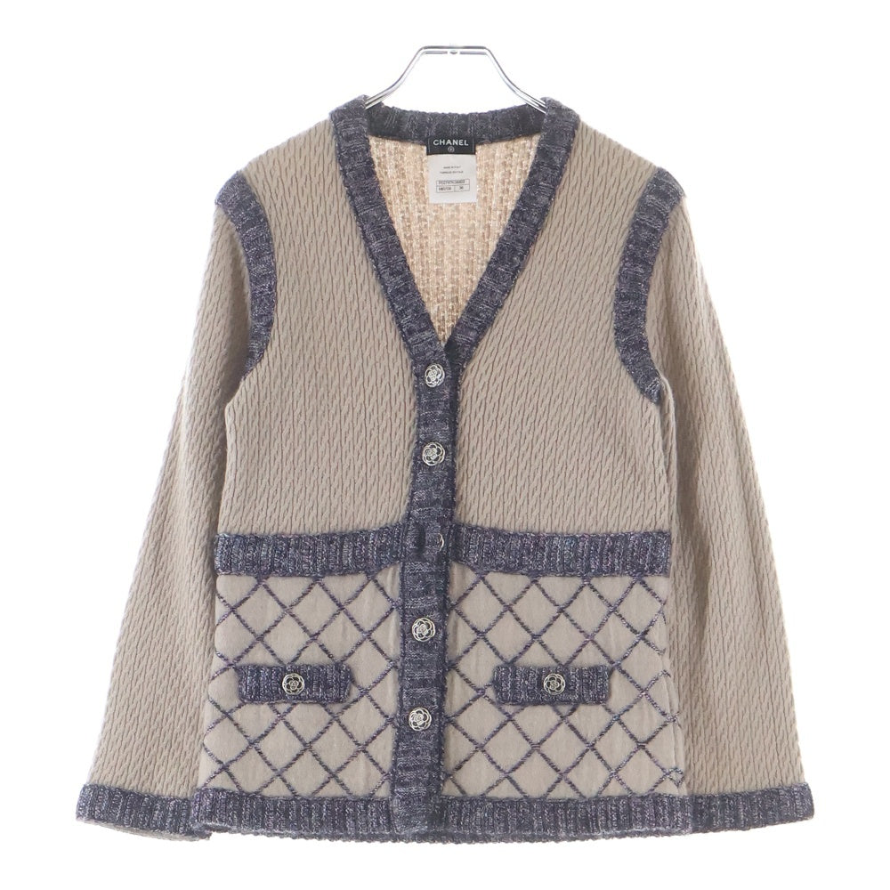 CHANEL(シャネル) カメリアボタン ニットカーディガン ベージュ レディース P52797K06822