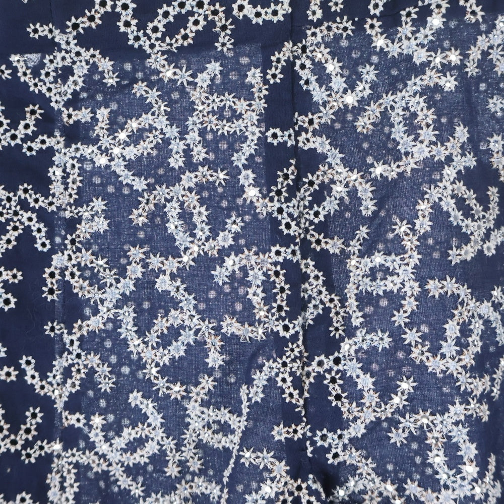 CHANEL(シャネル) ココマーク刺繍 総柄 フレアスカート ネイビー/ホワイト レディース P60842V46163