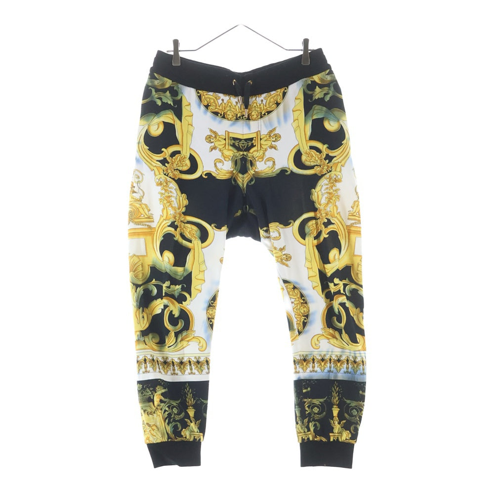 VERSACE(ヴェルサーチ) バロックプリント スウェット イージーパンツ ホワイト/イエロー A226528
