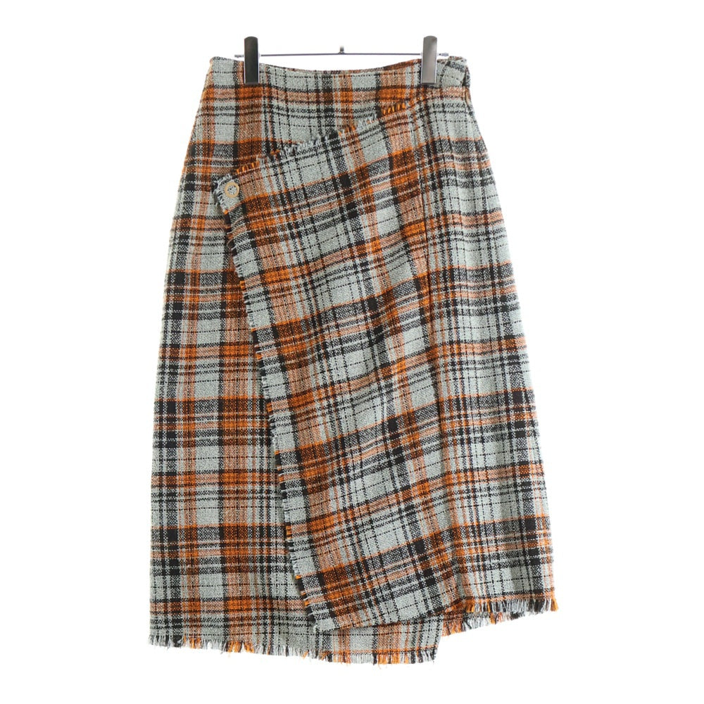 Acne Studios(アクネ ストゥディオズ) チェック総柄 ロングスカート オレンジ FN-WN-SKIR000002 レディース
