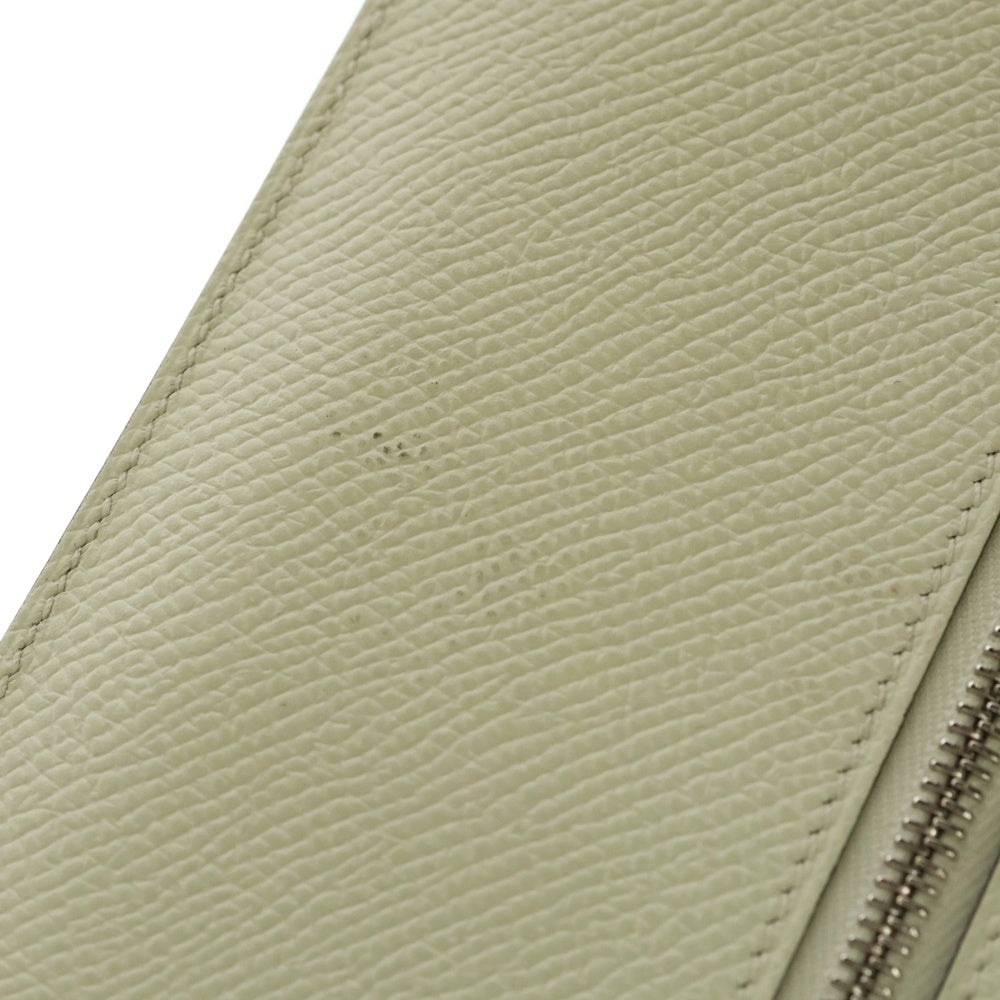HERMES(エルメス) ベアンスフレ エプソン ロングウォレット 長財布 シルバー金具 B刻印 ライトグリーン レディース