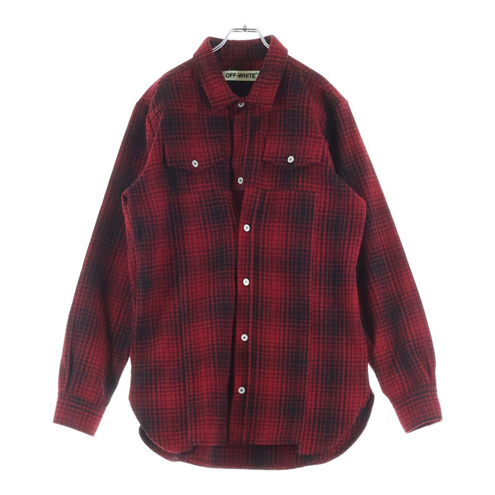 OFF-WHITE(オフホワイト) 16AW チェック総柄 フランネル 長袖シャツ レッド