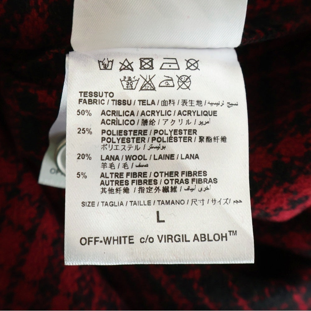 OFF-WHITE(オフホワイト) 16AW チェック総柄 フランネル 長袖シャツ レッド