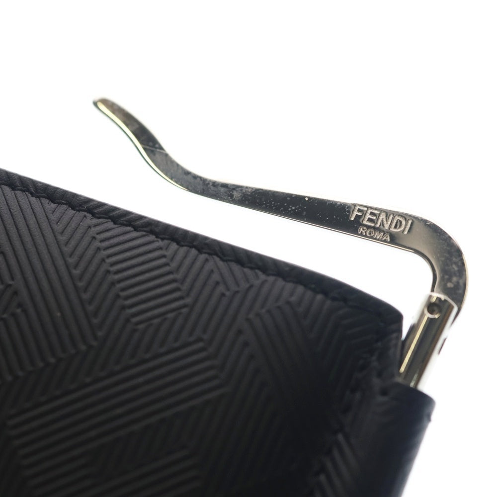 FENDI(フェンディ) シャドー マネークリップ 財布 カードケース ウォレット ブラック レザー 7M0281 シルバー金具