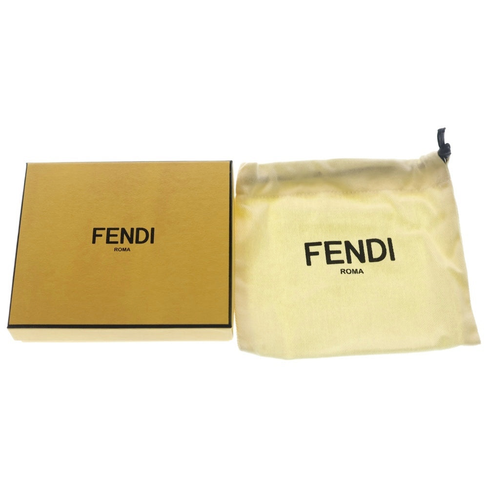 FENDI(フェンディ) シャドー マネークリップ 財布 カードケース ウォレット ブラック レザー 7M0281 シルバー金具
