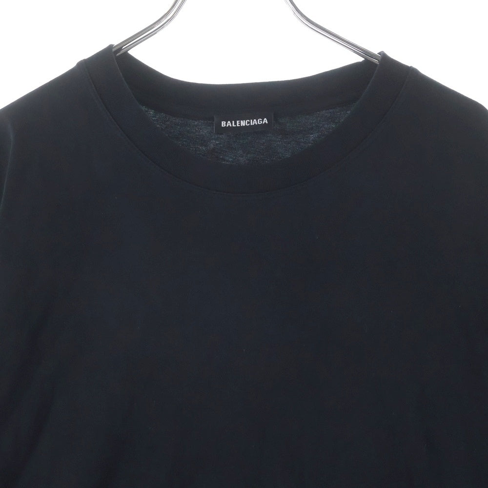 BALENCIAGA(バレンシアガ) バックロゴ プリント Tシャツ 半袖カットソー ブラック 496053